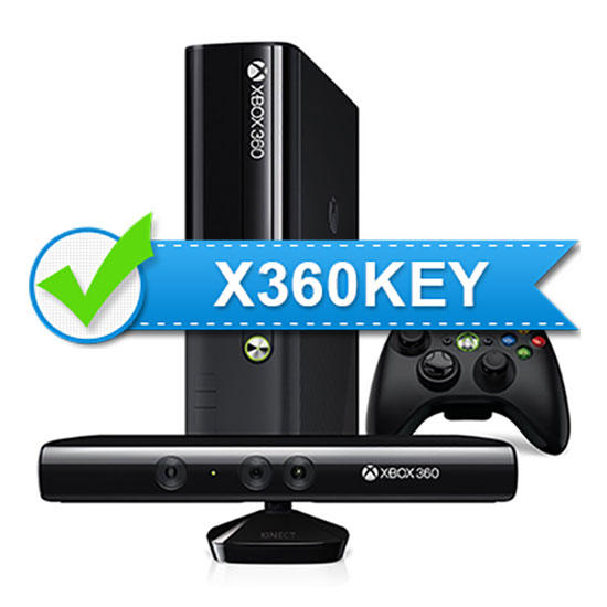Microsoft Xbox 360 E 250GB + Kinect + X360Key