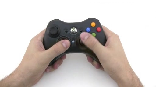 Джойстик Xbox 360 Slim беспроводной (черный, оригинал)