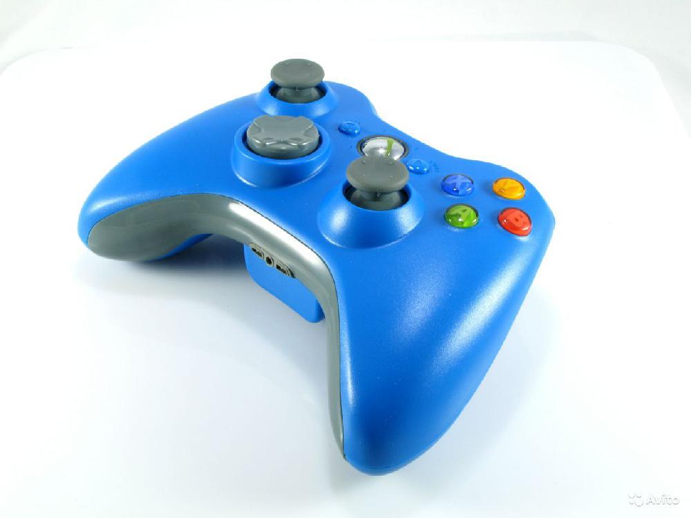 Джойстик Xbox 360 беспроводной (синий)