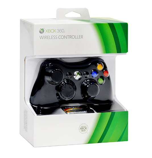 Джойстик Xbox 360 Slim беспроводной (черный, оригинал)